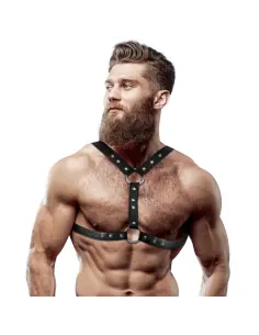 FETISH SUBMISSIVE ATTITUDE ARNES ECOPIEL PECHO CON DOBLE SUJECION Y TACHUELAS HOMBRE