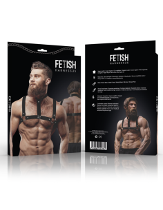 FETISH SUBMISSIVE ATTITUDE ARNES AJUSTABLE ECOPIEL PECHO CON COLLAR HOMBRE 2