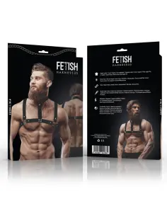 FETISH SUBMISSIVE ATTITUDE ARNES AJUSTABLE ECOPIEL PECHO CON COLLAR HOMBRE 2
