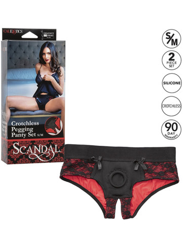 CALEXOTICS SCANDAL SET DE BRAGUITAS SIN ENTREPIERNAS CON DIDLO TALLA S M