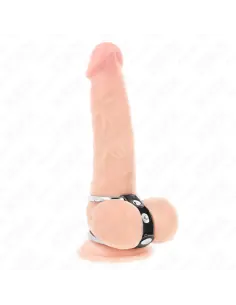 KINK ANILLO PENE METAL DOBLE 38 CM A 5 CM CONECTADOS CON CUERO
