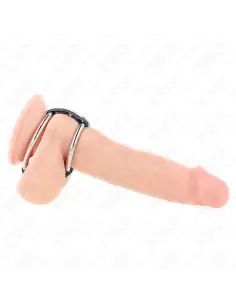 KINK ANILLO PENE METAL DOBLE 38 CM A 5 CM CONECTADOS CON CUERO 2