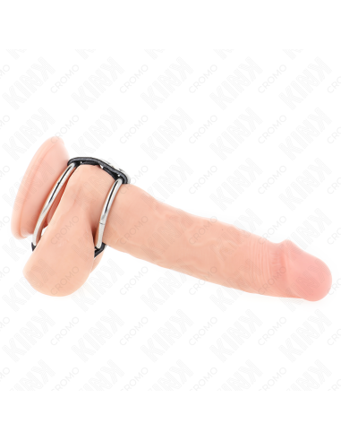 KINK ANILLO PENE METAL DOBLE 38 CM A 5 CM CONECTADOS CON CUERO