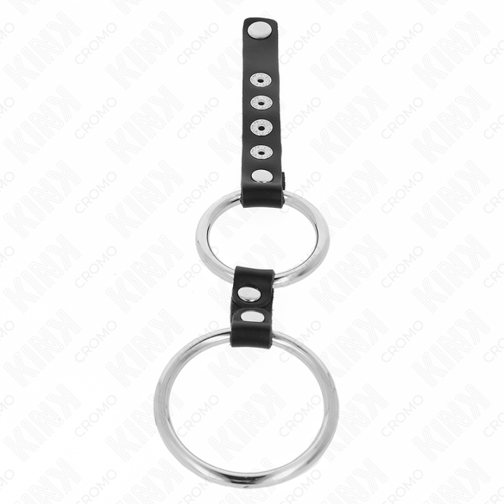 KINK ANILLO PENE METAL DOBLE 38 CM A 5 CM CONECTADOS CON CUERO