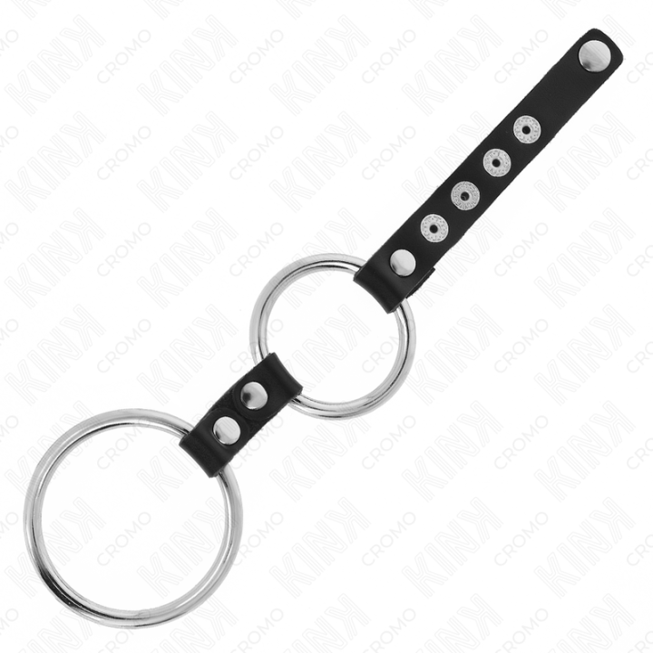 KINK ANILLO PENE METAL DOBLE 38 CM A 5 CM CONECTADOS CON CUERO