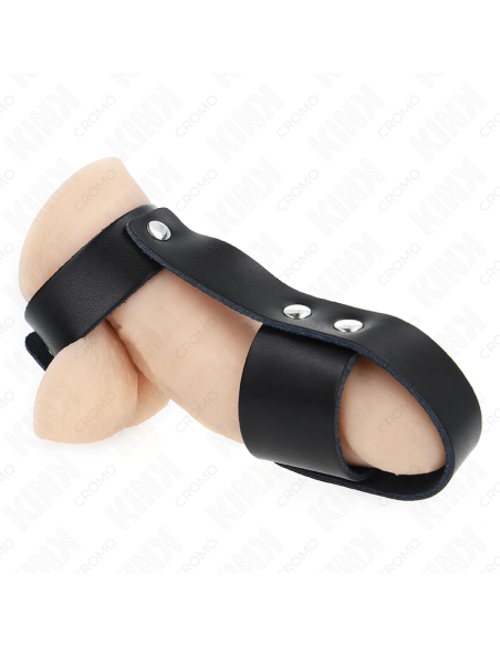KINK ANILLO JAULA PENE CUERO CON DIVISOR DE BOLAS AJUSTABLE KINK ANILLO JAULA PENE CUERO CON DIVISOR DE BOLAS AJUSTABLE