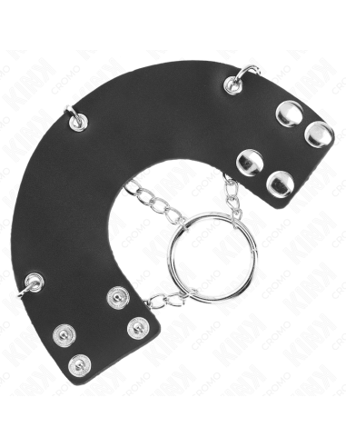 KINK ANILLO PENE 4 CM CADENA 7 CM METAL CON CINTURON CUERO