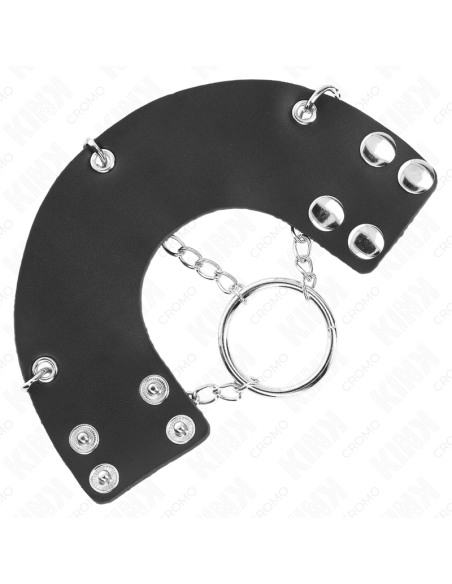 KINK ANILLO PENE 4 CM CADENA 7 CM METAL CON CINTURON CUERO