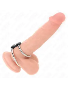 KINK ANILLO PENE DOBLE METAL 37 CM A 5 CM CONECTADOS POR CORREA POLIPIEL MODELO 1