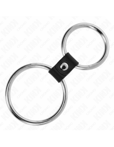 KINK ANILLO PENE DOBLE METAL 37 CM A 5 CM CONECTADOS POR CORREA POLIPIEL MODELO 1