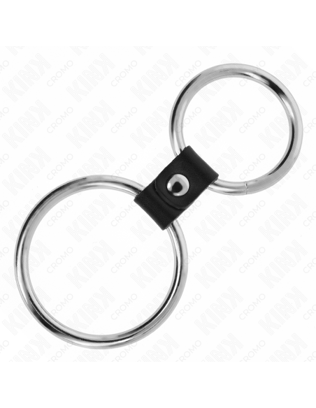 KINK ANILLO PENE DOBLE METAL 37 CM A 5 CM CONECTADOS POR CORREA POLIPIEL MODELO 1