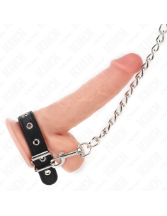 KINK ANILLO PENE CUERO CON CORREA 215 X 2 CM Y CADENA METAL 60 CM 2