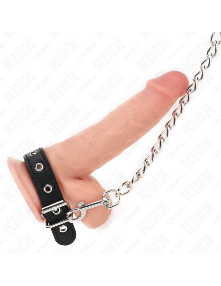 KINK ANILLO PENE CUERO CON CORREA 215 X 2 CM Y CADENA METAL 60 CM KINK ANILLO PENE CUERO CON CORREA 215 X 2 CM Y CADENA METAL 60 CM