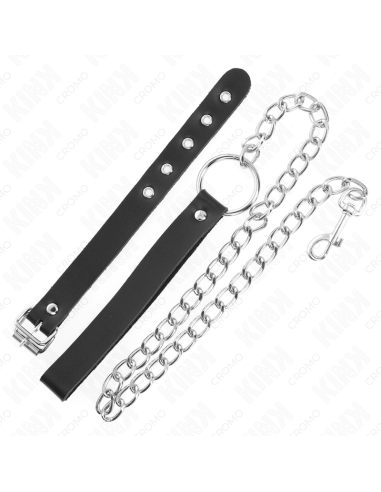 KINK ANILLO PENE CUERO CON CORREA 215 X 2 CM Y CADENA METAL 60 CM