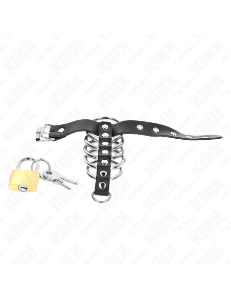KINK ANILLO PENE CUERO CORREA CON CERRADURA 21 X 2 CM Y 5 ANILLOS METAL DE 3 CM A 4 CM KINK ANILLO PENE CUERO CORREA CON CERRADURA 21 X 2 CM Y 5 ANILLOS METAL DE 3 CM A 4 CM
