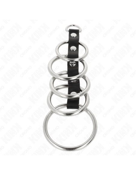 KINK 5 ANILLOS PENE METAL 32 CM A 5 CM CONECTADOS POR POLIPIEL KINK 5 ANILLOS PENE METAL 32 CM A 5 CM CONECTADOS POR POLIPIEL