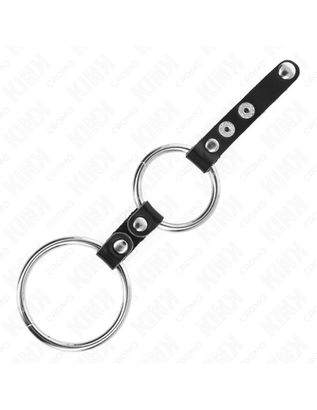 KINK ANILLO PENE DOBLE 38 CM A 5 CM CONECTADOS POR CUERO KINK ANILLO PENE DOBLE 38 CM A 5 CM CONECTADOS POR CUERO