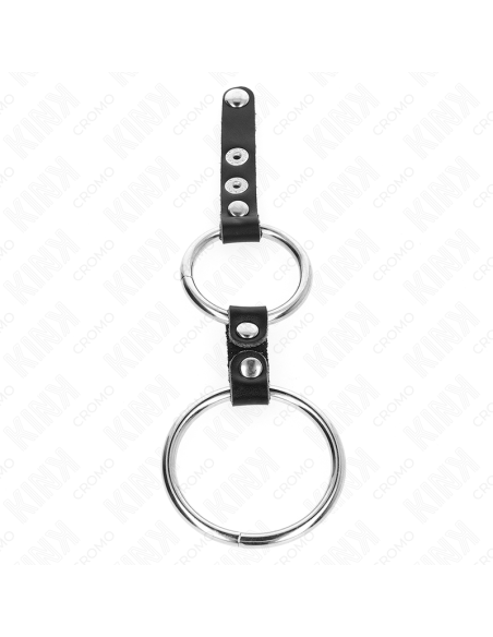 KINK ANILLO PENE DOBLE 38 CM A 5 CM CONECTADOS POR CUERO KINK ANILLO PENE DOBLE 38 CM A 5 CM CONECTADOS POR CUERO