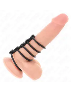 KINK 5 ANILLOS PENE SILICONA 38 CM A 48 CM CONECTADOS POR CUERO 2