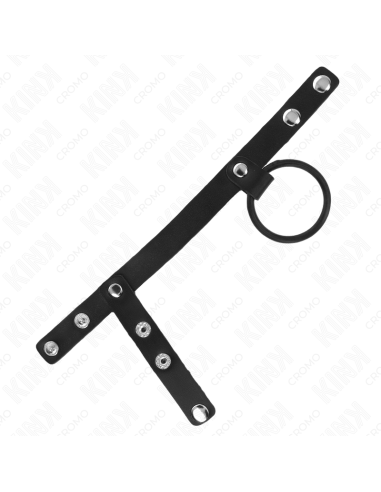 KINK ANILLO PENE SILICONA 38 CM CON DIVISOR DE BOLAS Y CORREA DE CUERO 22 X 15 CM
