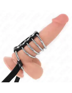 KINK 5 ANILLOS PENE 38 CM A 5 CM METAL CON CINTURON POLIPIEL 112 CM 2