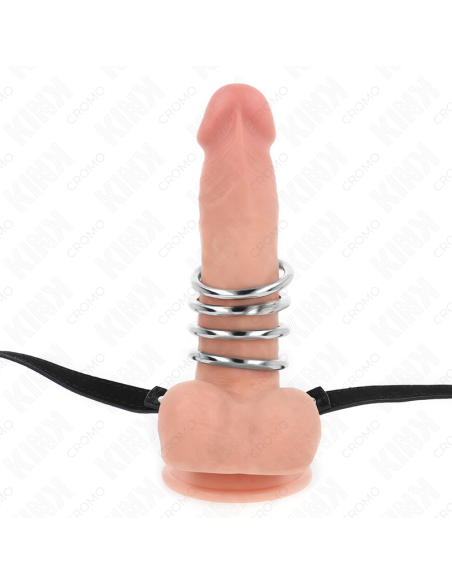 KINK 5 ANILLOS PENE 38 CM A 5 CM METAL CON CINTURON POLIPIEL 112 CM KINK 5 ANILLOS PENE 38 CM A 5 CM METAL CON CINTURON POLIPIEL 112 CM