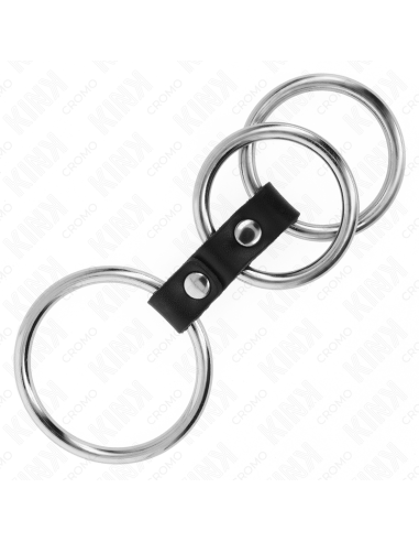 KINK ANILLO PENE TRIPLE METAL 37 CM A 5 CM CONECTADOS CON CUERO