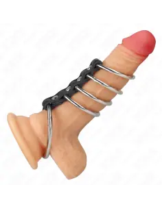 KINK 5 ANILLOS PENE 37 CM A 5 CM METAL CONECTADOS POR CUERO