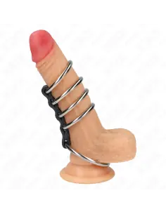 KINK 5 ANILLOS PENE 37 CM A 5 CM METAL CONECTADOS POR CUERO 2