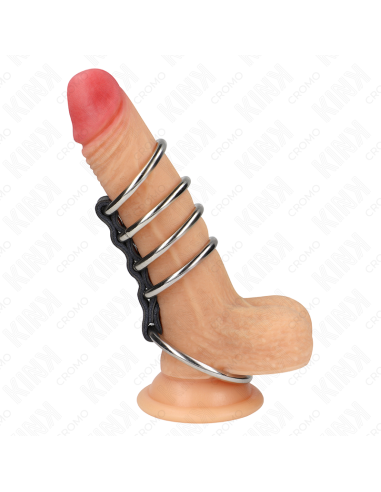 KINK 5 ANILLOS PENE 37 CM A 5 CM METAL CONECTADOS POR CUERO