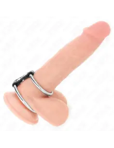 KINK ANILLO PENE DOBLE METAL 37 CM A 5 CM CONECTADOS POR CORREA POLIPIEL MODELO 2 2
