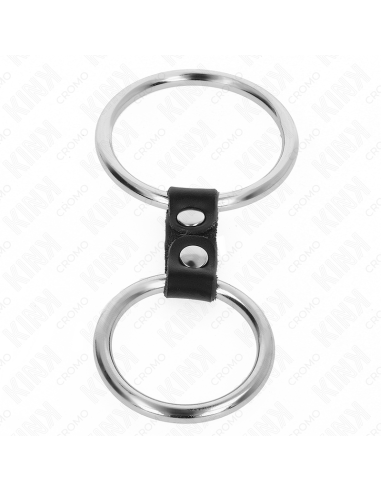 KINK ANILLO PENE DOBLE METAL 37 CM A 5 CM CONECTADOS POR CORREA POLIPIEL MODELO 2