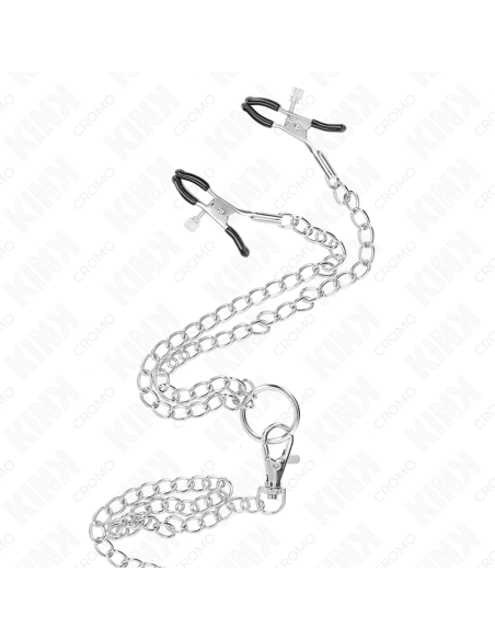 KINK ANILLO PENE TRIPLE METAL CROMADO 3 CM A 45 CM CON CADENA METAL 26 CM Y PINZAS PARA PEZONES KINK ANILLO PENE TRIPLE METAL CROMADO 3 CM A 45 CM CON CADENA METAL 26 CM Y PINZAS PARA PEZONES