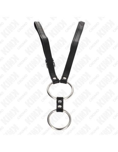 KINK ANILLO PENE DOBLE METAL 38 CM A 5 CM CON CINTURON DE POLIPIEL 112 CM