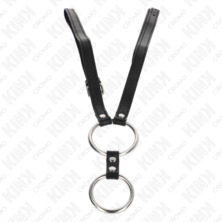 KINK ANILLO PENE DOBLE METAL 38 CM A 5 CM CON CINTURON DE POLIPIEL 112 CM