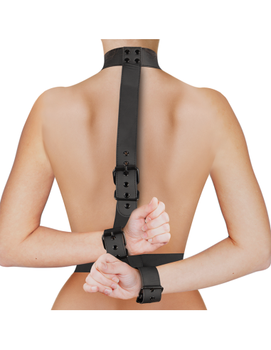 FETISH SUBMISSIVE BONDAGE CONJUNTO DE SUJECION PARA EL CUERPO DE CUELLO Y MUNEQUERAS