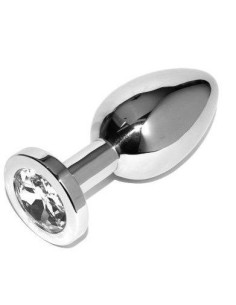 METAL HARD ANAL PLUG DIAMOND TRANSPARENTE SMALL 571CM 2