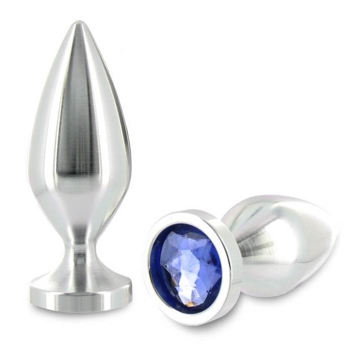 METAL HARD ANAL PLUG ALIMINUM COLOR CRISTAL MEDIANO 889CM