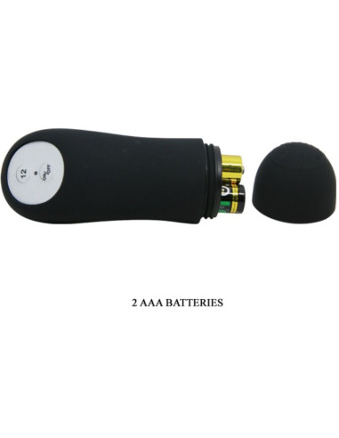 PRETTY LOVE PLUG ANAL SILICONA FORMA PENE Y 12 MODOS VIBRACION NEGRO