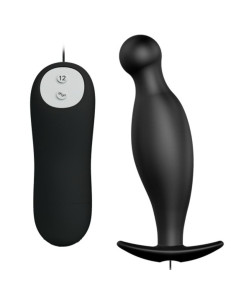 PRETTY LOVE PLUG ANAL SILICONA 12 MODOS VIBRACION NEGRO