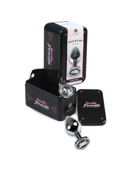SECRETPLAY PLUG ANAL ALUMINIO TRANSPARENTE 8 CM SECRETPLAY PLUG ANAL ALUMINIO TRANSPARENTE 8 CM