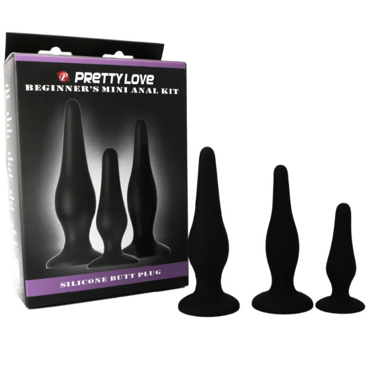PRETTY LOVE KIT INICIACION ANAL PLUGS SILICONA