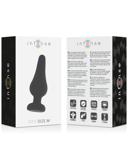 INTENSE ANAL PLUG PIPO M SILICONE NEGRO 11 CM INTENSE ANAL PLUG PIPO M SILICONE NEGRO 11 CM