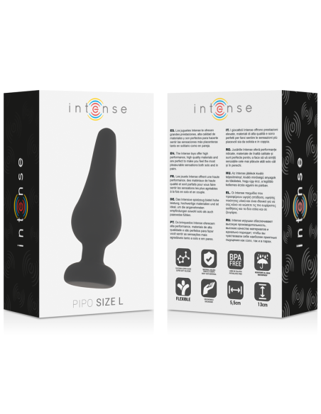INTENSE ANAL PLUG PIPO L SILICONE NEGRO 13 CM