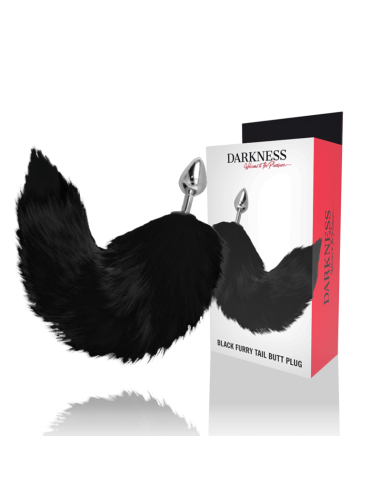 DARKNESS PLUG ANAL SILVER 8 CM CON COLA NEGRO