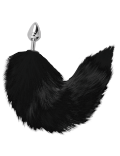 DARKNESS PLUG ANAL SILVER 8 CM CON COLA NEGRO 2