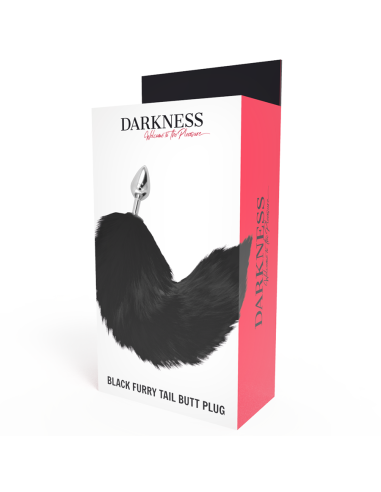 DARKNESS PLUG ANAL SILVER 8 CM CON COLA NEGRO