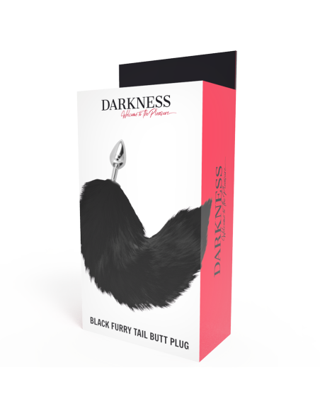 DARKNESS PLUG ANAL SILVER 8 CM CON COLA NEGRO DARKNESS PLUG ANAL SILVER 8 CM CON COLA NEGRO