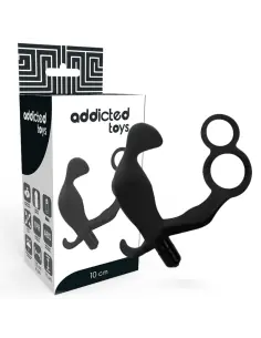 ADDICTED TOYS PLUG ANAL CON ANILLA DOBLE PENE Y TESTICULOS NEGRO