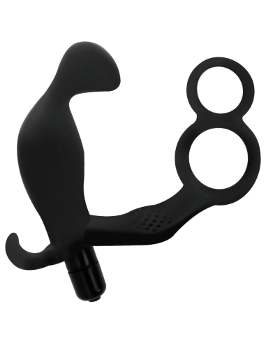 ADDICTED TOYS PLUG ANAL CON ANILLA DOBLE PENE Y TESTICULOS NEGRO